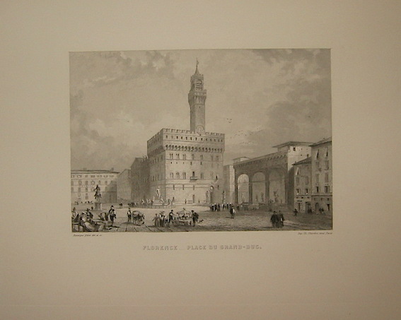 Rouargue (frères) Florence - Place du Grand-Duc 1860 ca. Parigi, Imp. Chardon